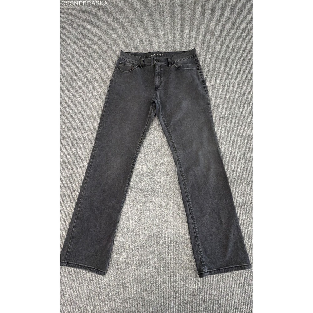 Mott & Bow Men's Faded Black Ston Straight Leg Jeans Size 35x34